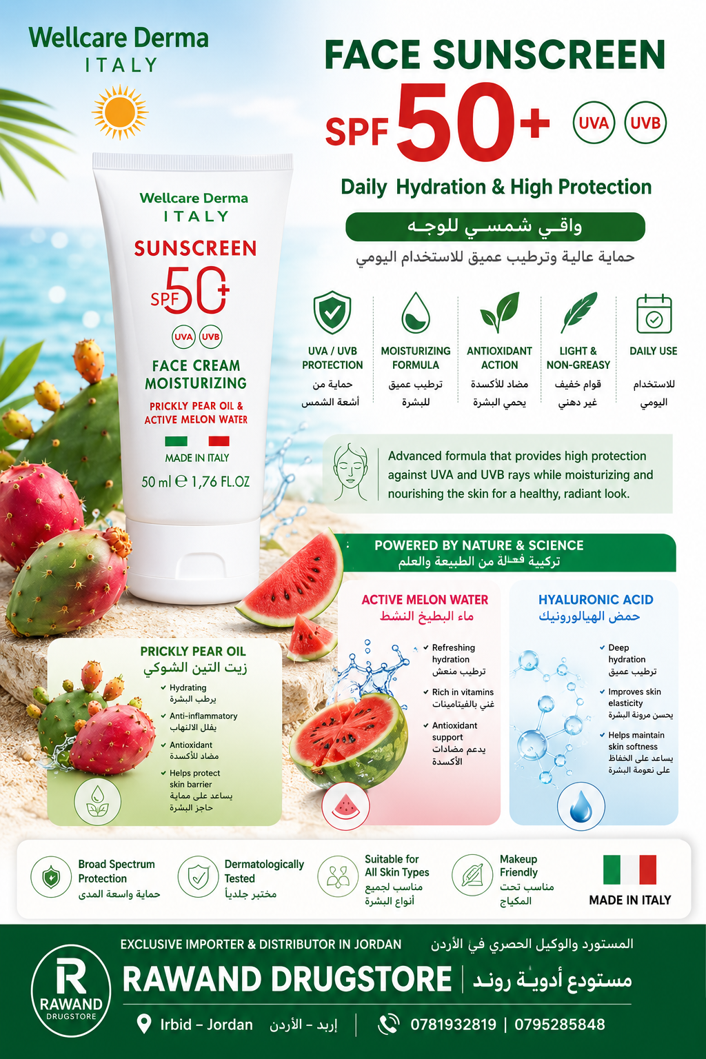 Wellcare Derma Face Sunscreen SPF 50+